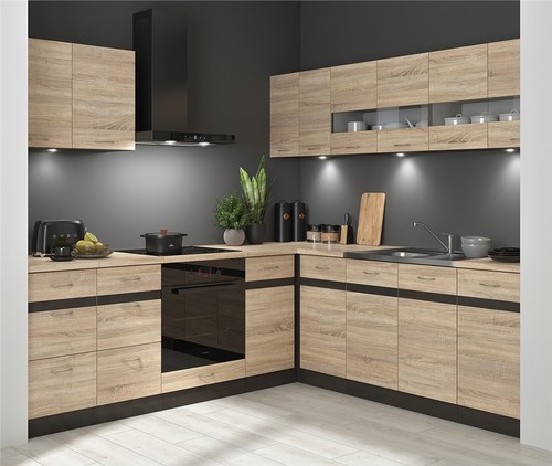Corner kitchen cabinet set - cabinet,