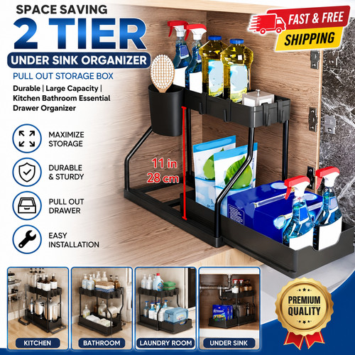 Under sink organizer - under, tier