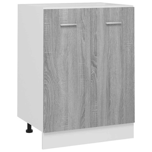 Wooden grey kitchen - grey, sink
