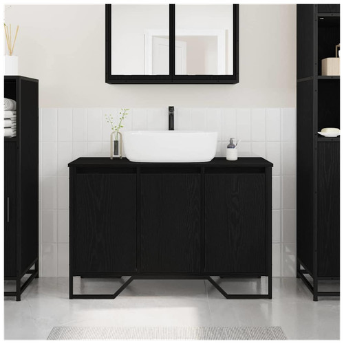 Bathroom sink cabinet black - bathroom,